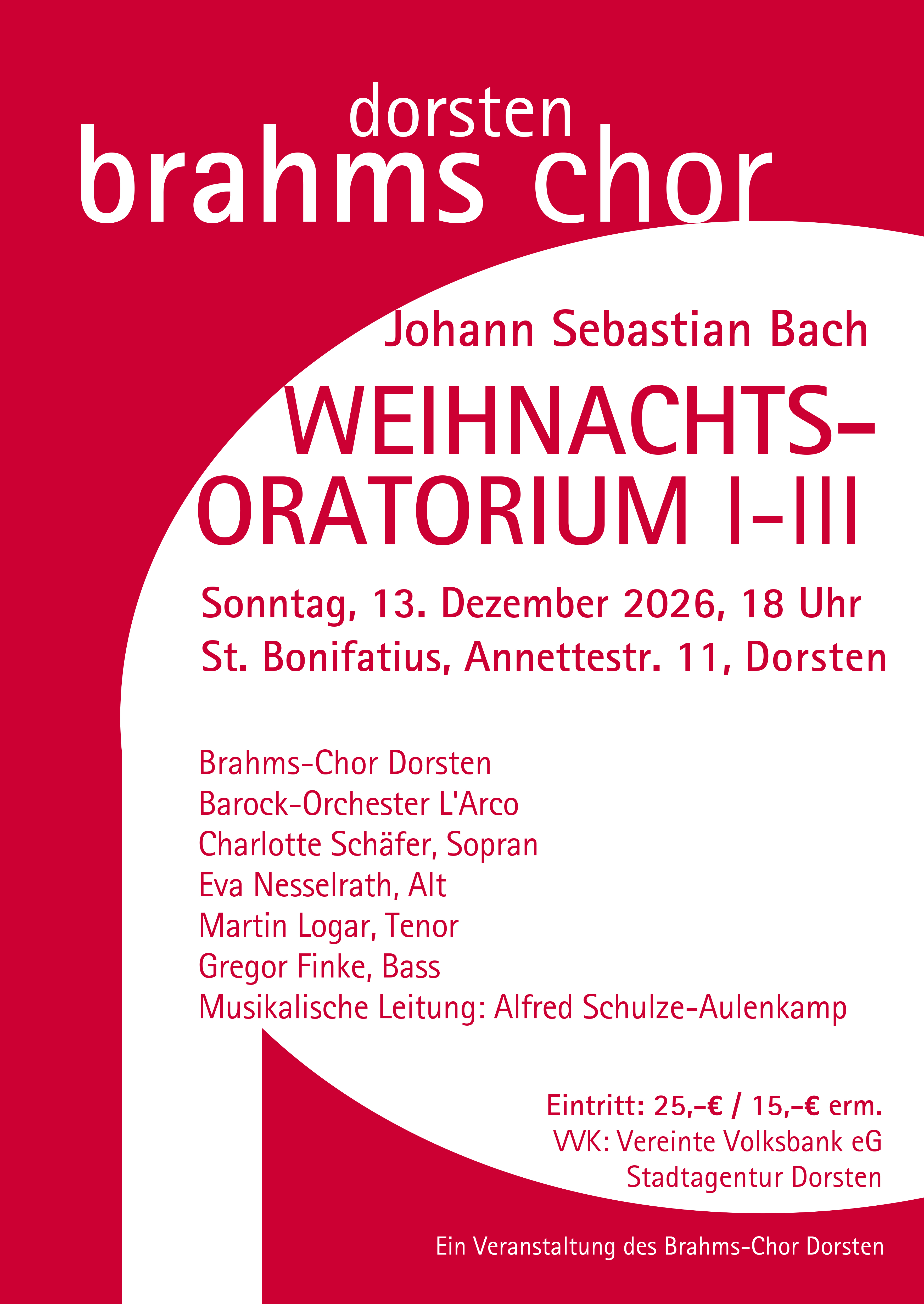 Weihnachtsoratorium I-III - Brahms-Chor Dorsten - 13. Dezember 2026